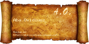 Aba Ovidiusz névjegykártya